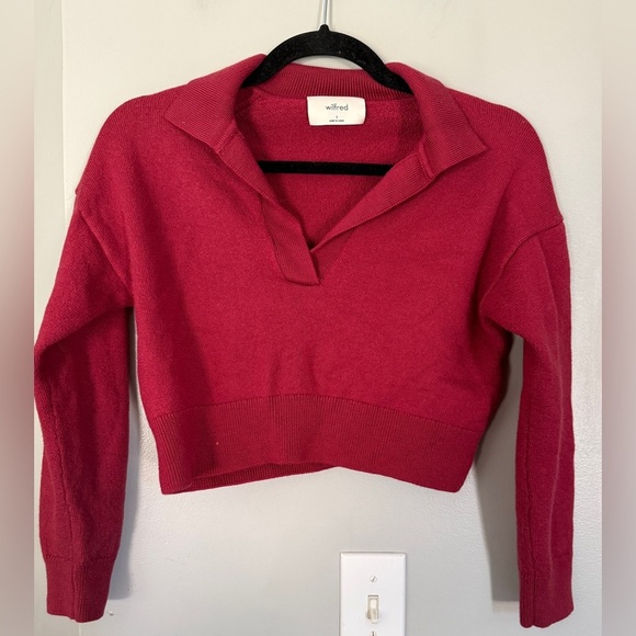 Wilfred Geer Cropped Sweater - Red - Picture 2 of 4